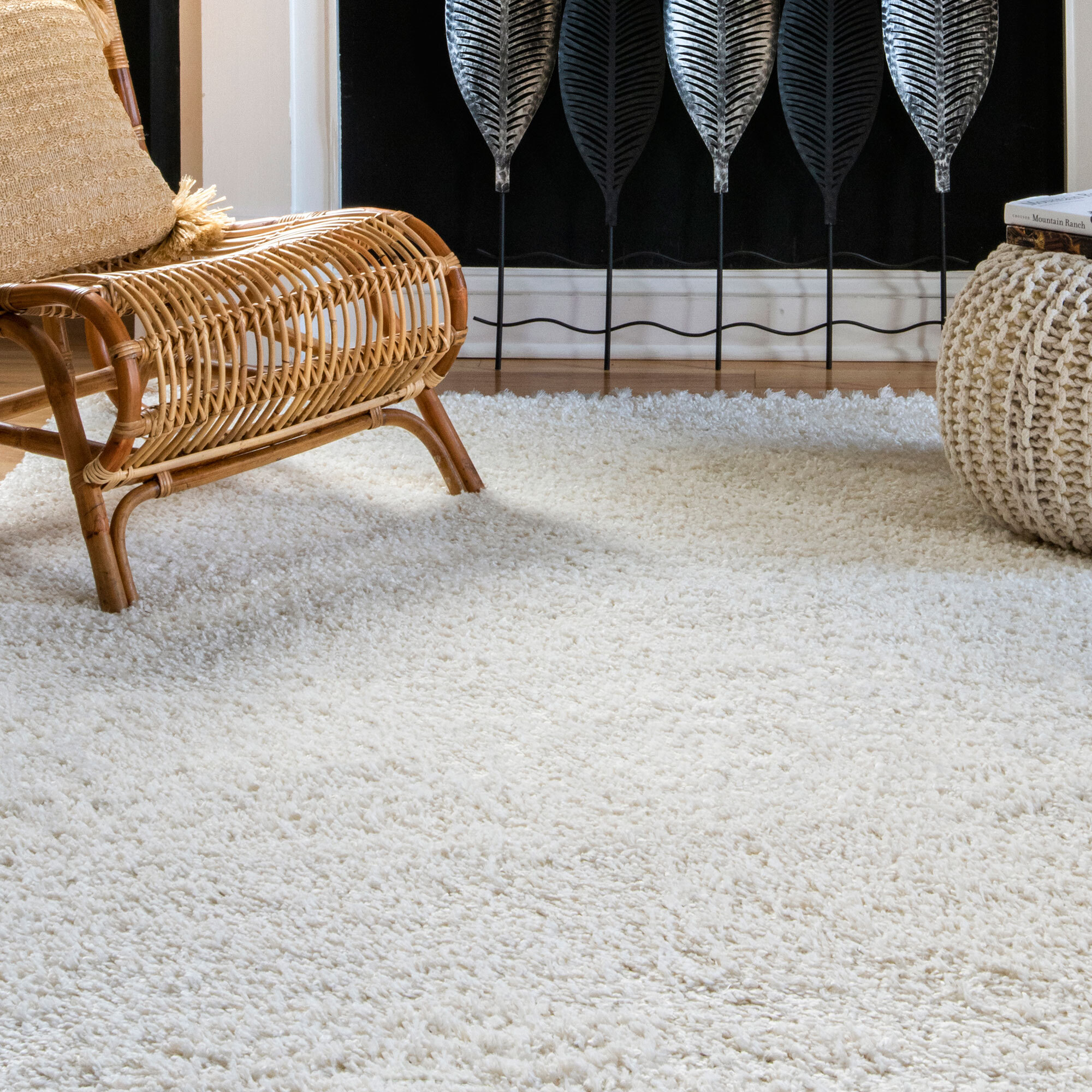 Lucy Cream Shaggy Moroccan Rug