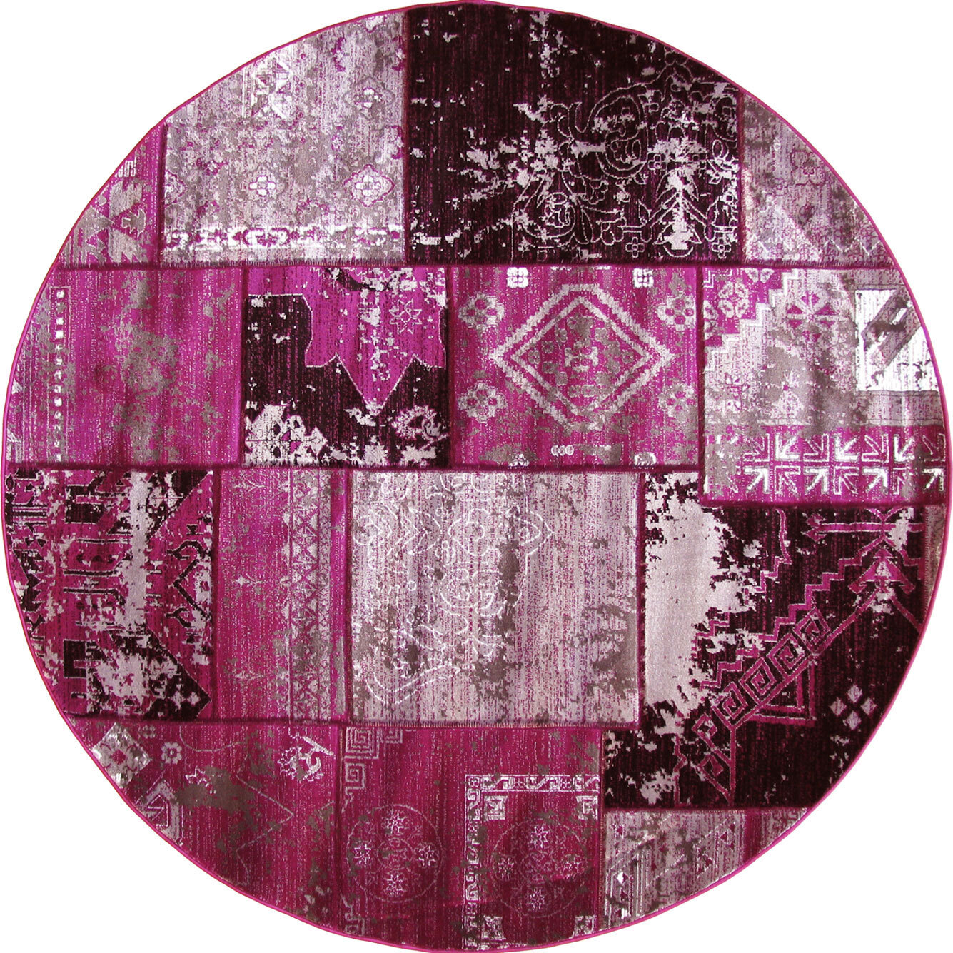 Paris Carved Lilac Patchwork Rug