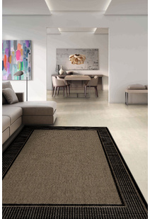 Soleil Black Border Flatweave Rug