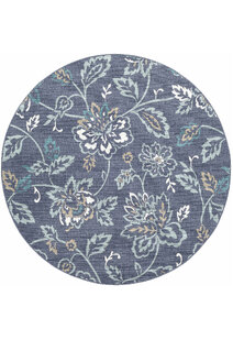 Ambient Blue Floral Outdoor Rug