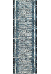 Aperto Blue Tribal Pattern Rug