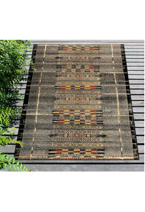 Aperto Grey Tribal Pattern Rug