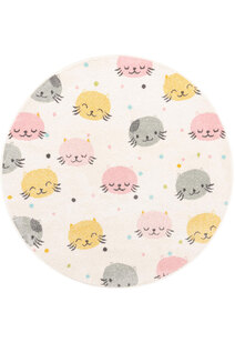 Candy Cat Face Kids Rug