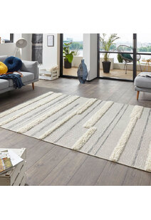 Evan Striped Multi Textured Rug