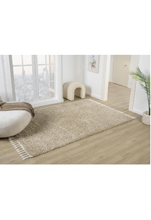 Joey Plain Beige Shaggy Rug