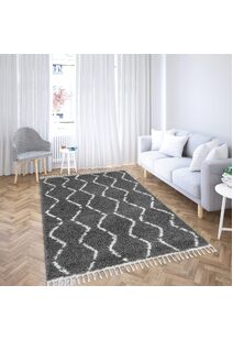 Larry Moroccan Tasseled Shag Rug