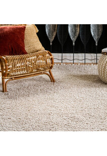 Lucy Beige Shaggy Moroccan Rug