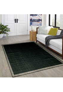 Storm Plain Black Flatweave Rug