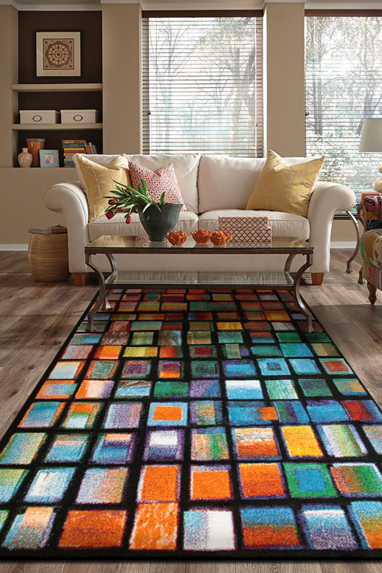 Adobe Modern Square Design Rug(Size 160 x 120cm)