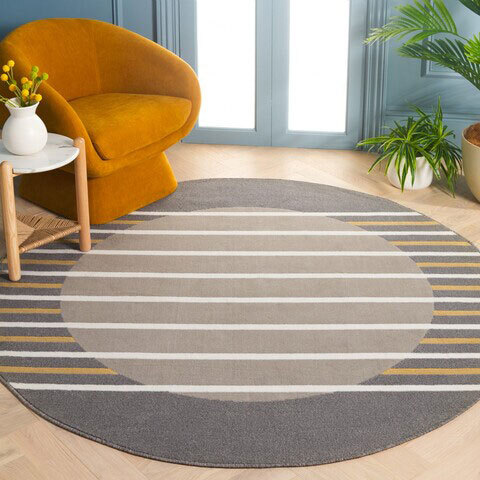 Alfa Modern Striped Border Rug