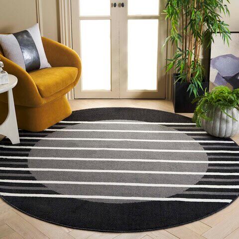 Alfa Modern Striped Border Rug