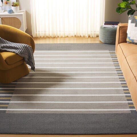 Alfa Modern Striped Border Rug