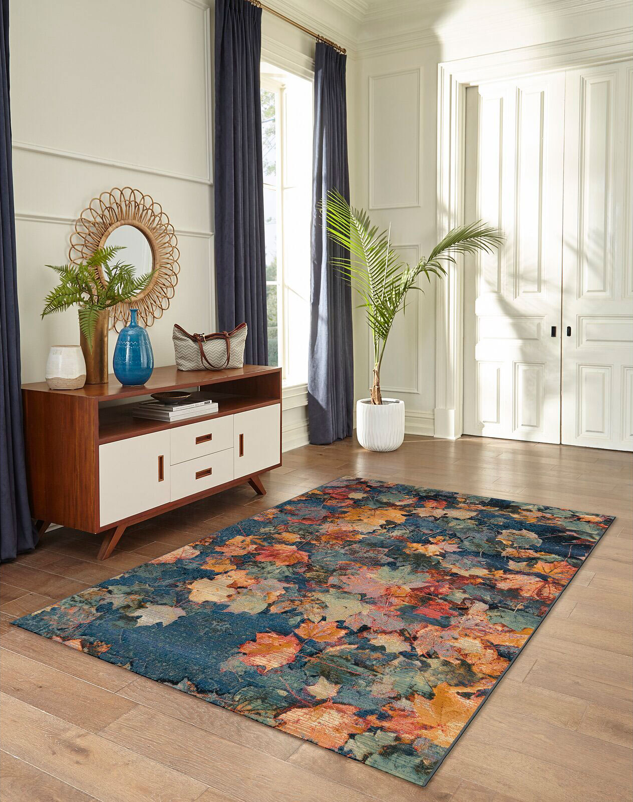 Aperto Floral Autumn Leaves Rug