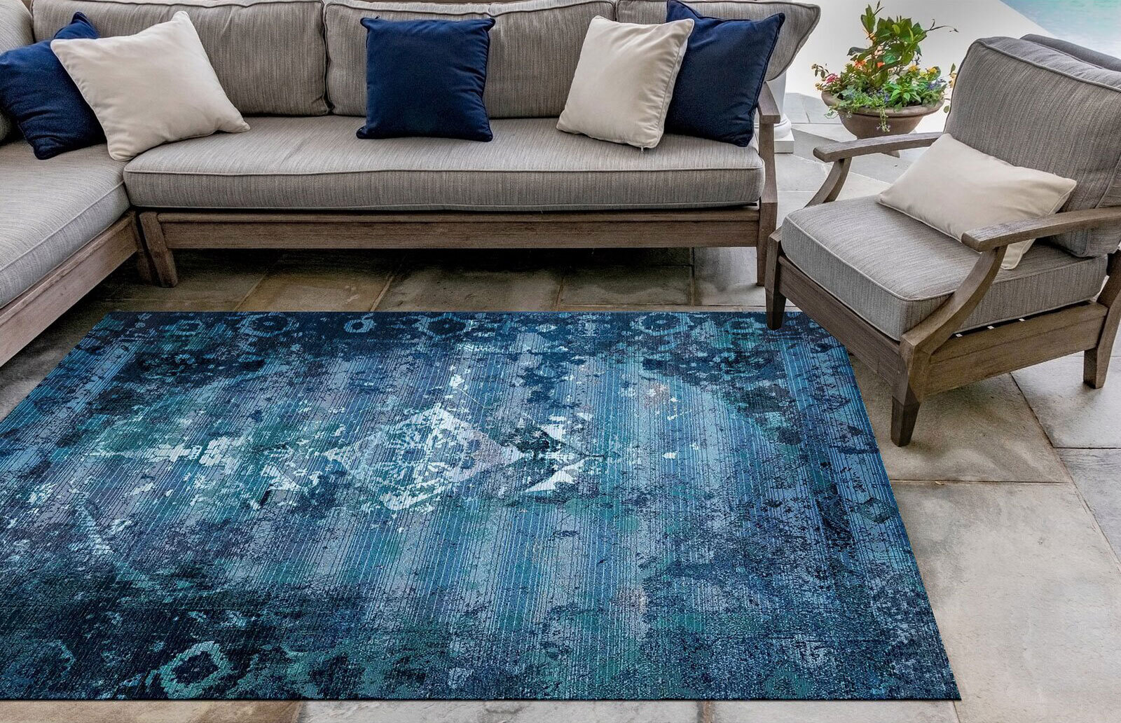 Aperto Transitional Blue Rug