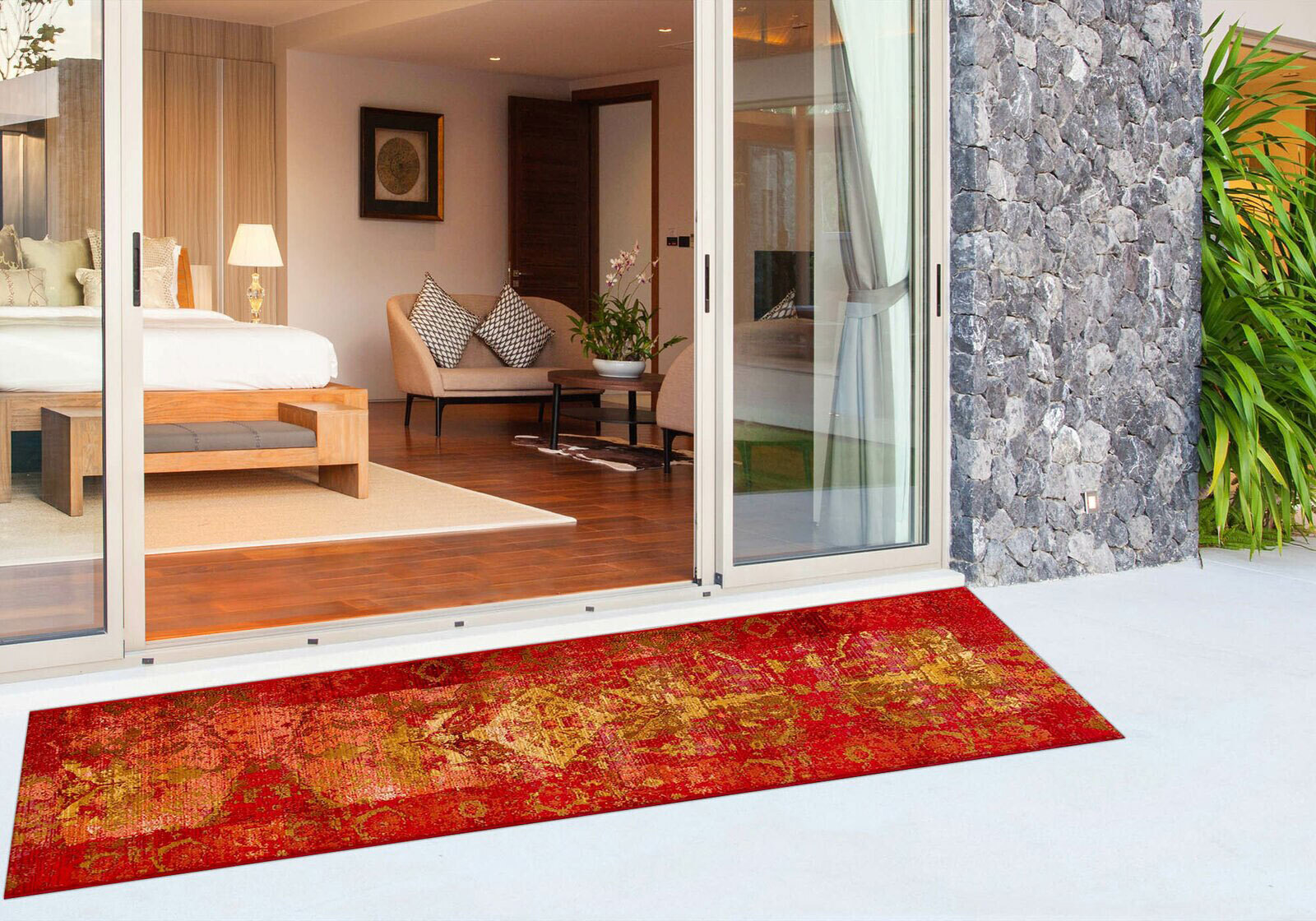 Aperto Transitional Red Rug