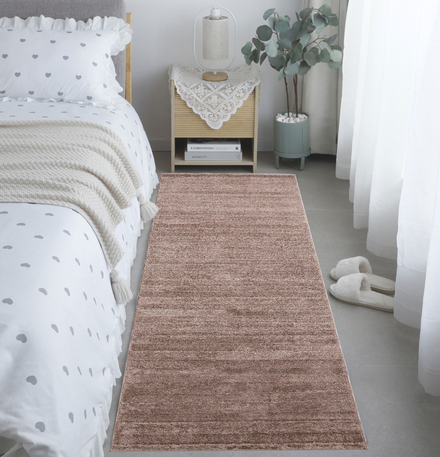 Austin Plain Brown Striped Rug