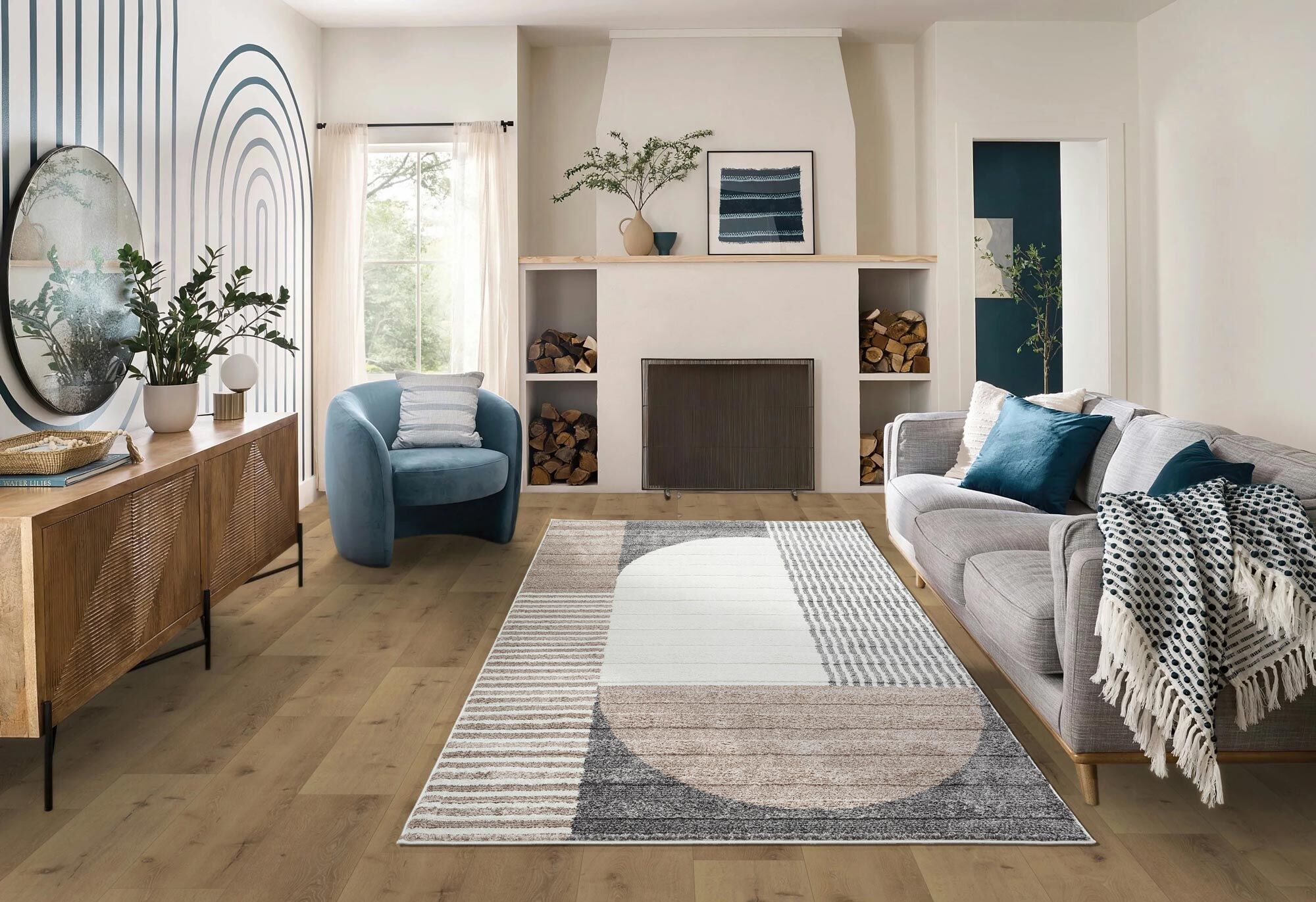 Austin Geometric Striped Rug