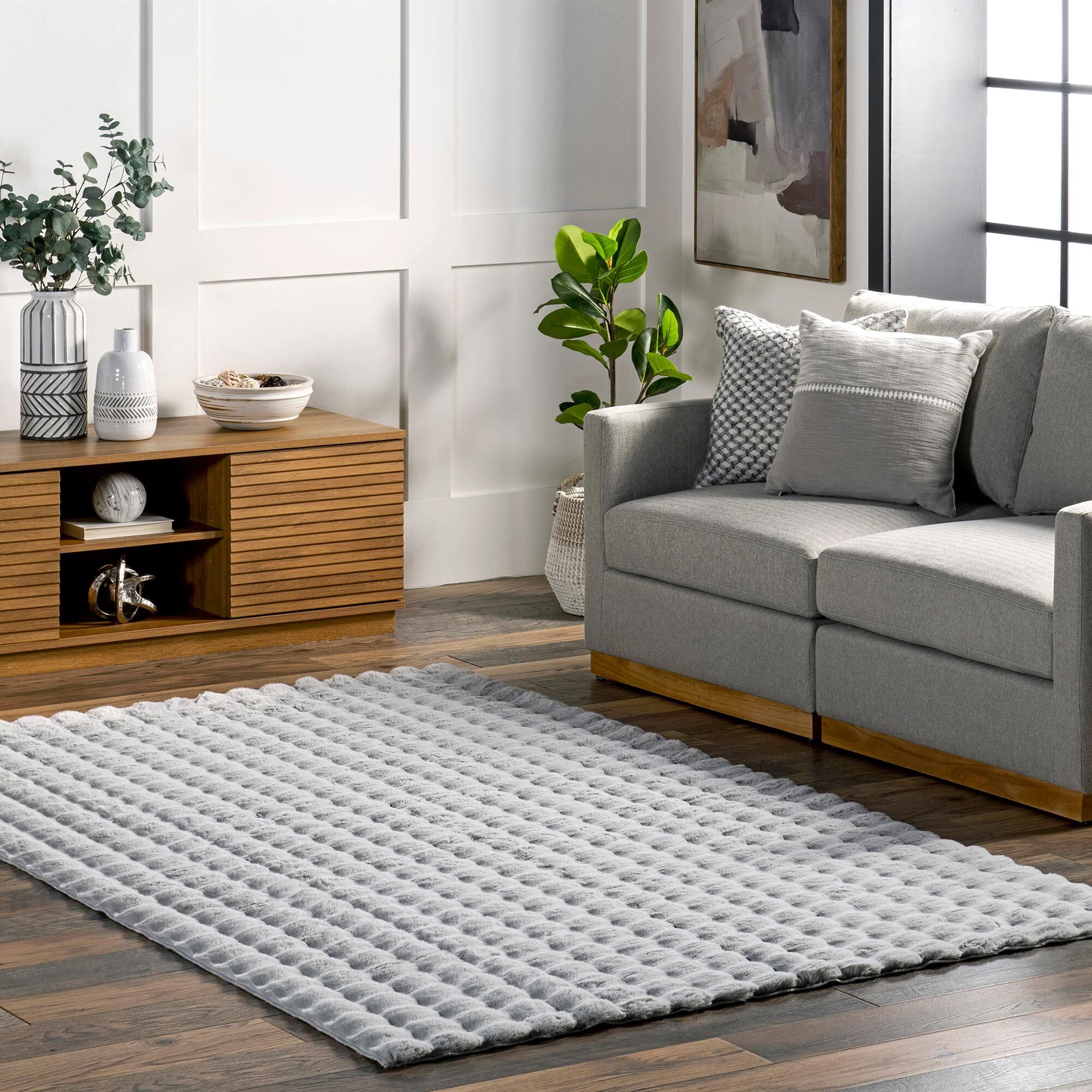 Bubble Plush Washable Rug