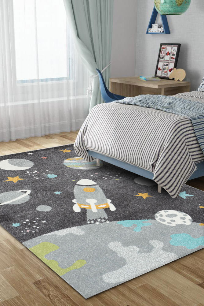 Candy Kids Space Rocket Rug(Size 290 x 200cm)