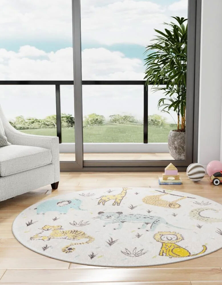 Candy Safari Animals Kids Rug