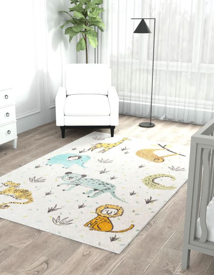 Candy Safari Animals Kids Rug