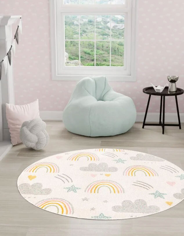 Candy Rainbow & Clouds Kids Rug