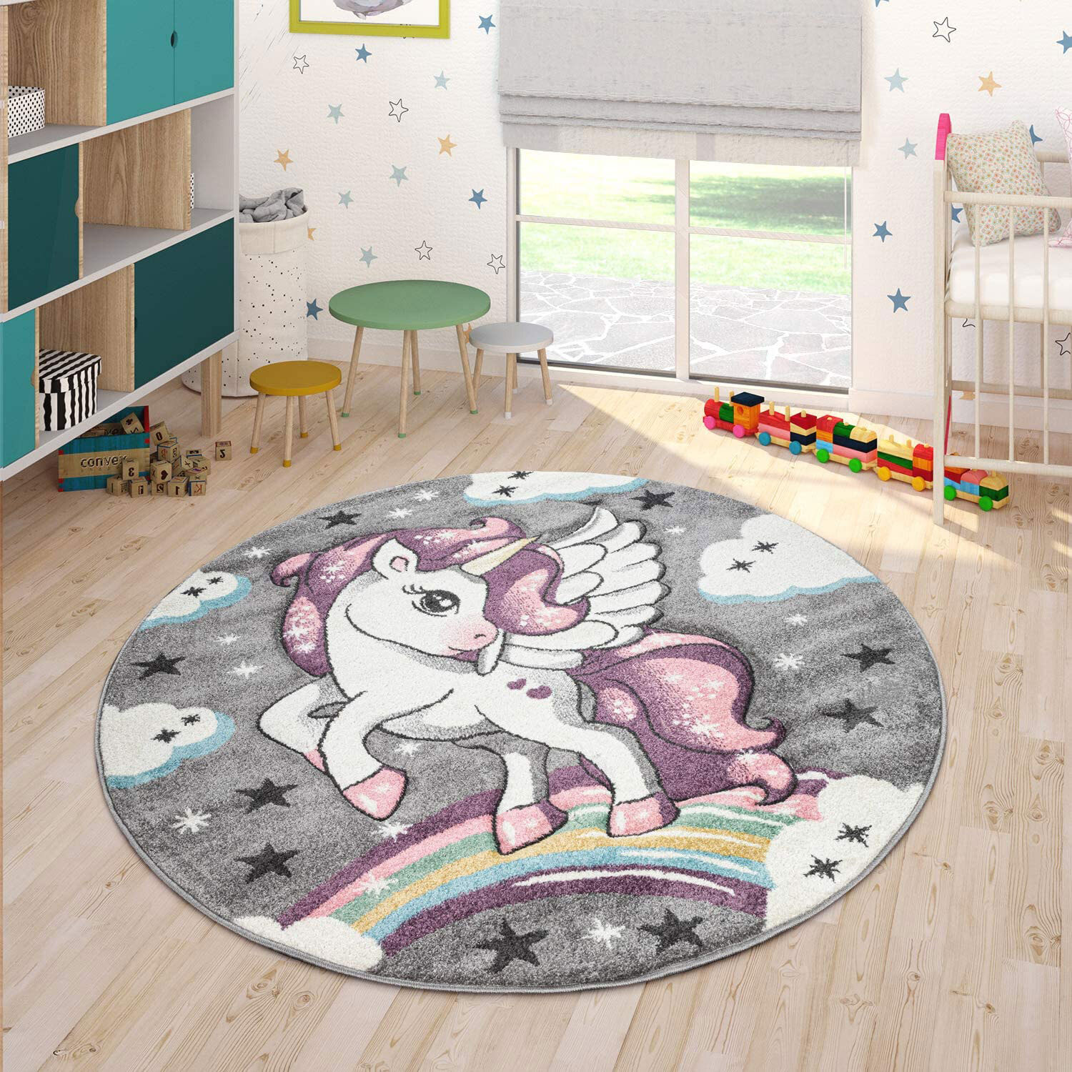 Charlie Flying Unicorn Kids Rug