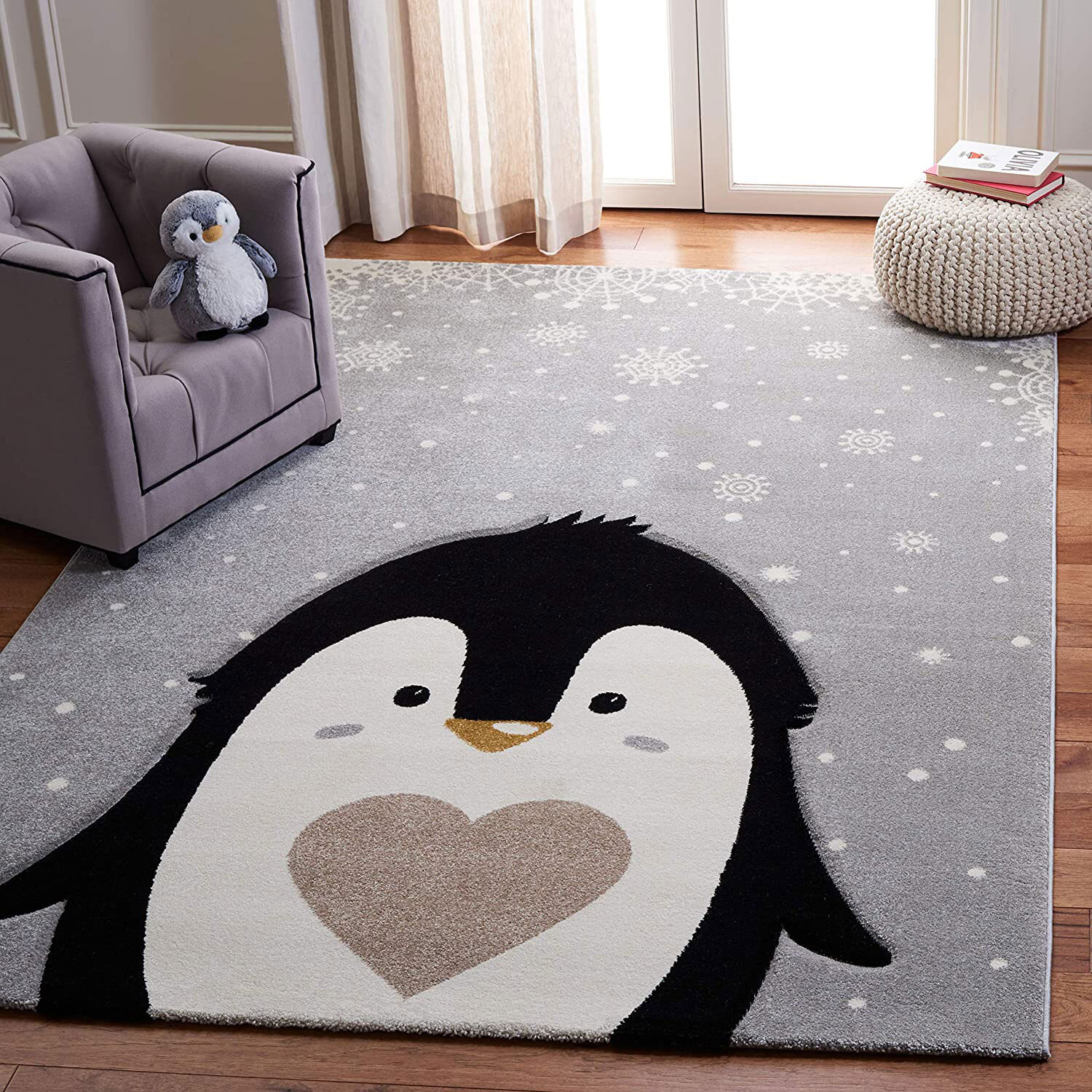 Charlie Carved Penguin Kids Rug