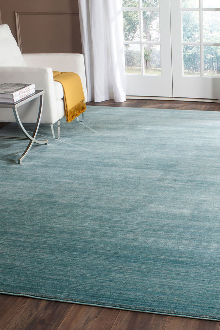 Domani Modern Plain Blue Rug(Size 300 x 80cm) RUNNER