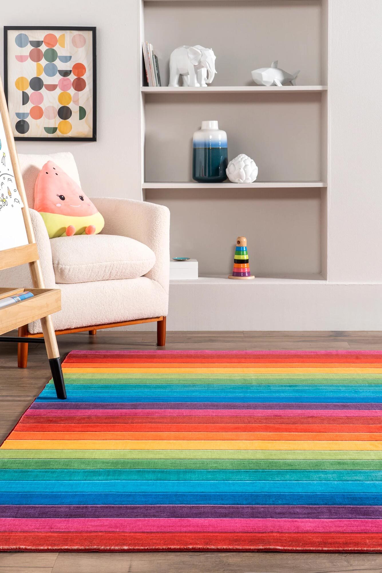 Funtime Kids Multi Striped Rug(Size 170 x 115cm)