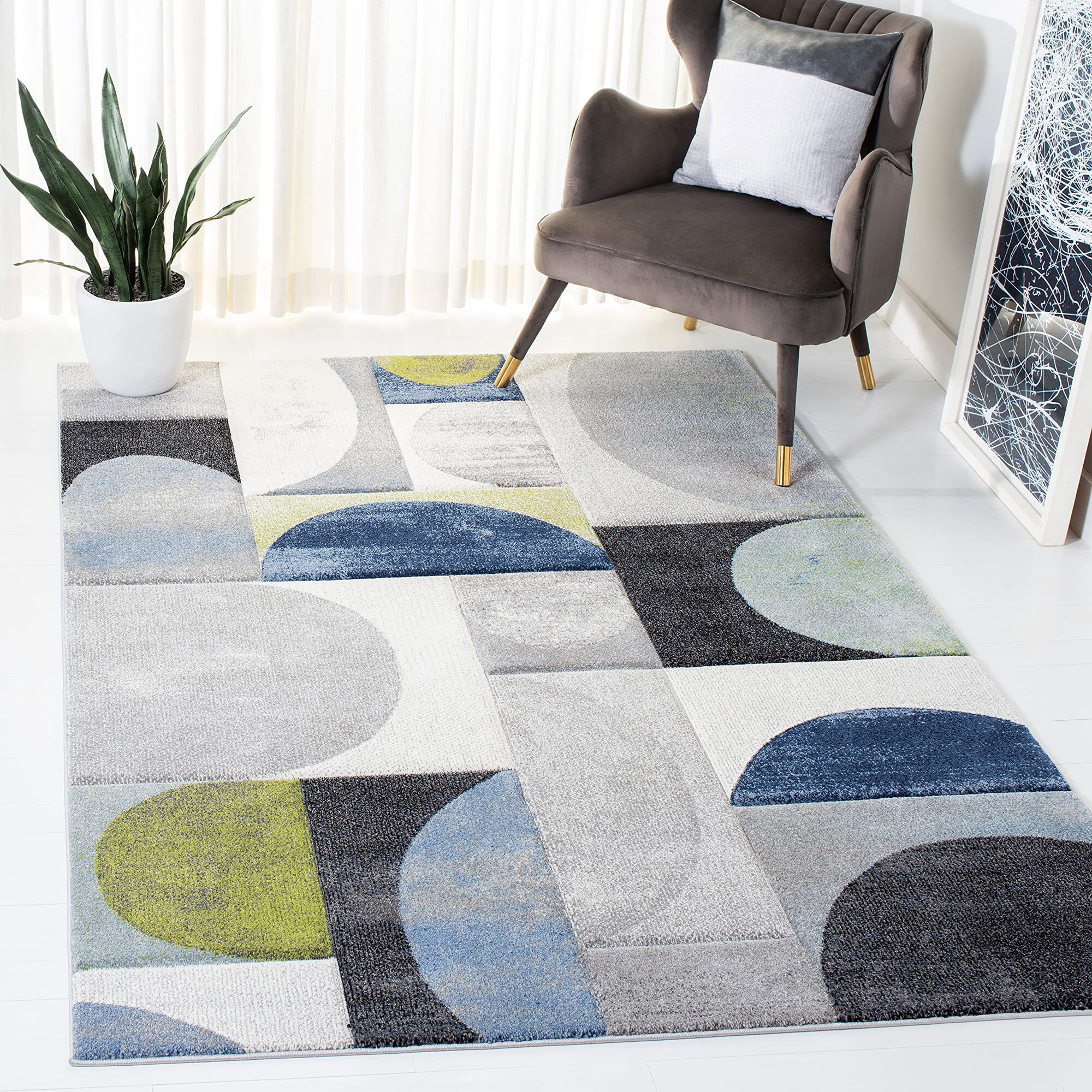 Freya Modern Circle Pattern Rug