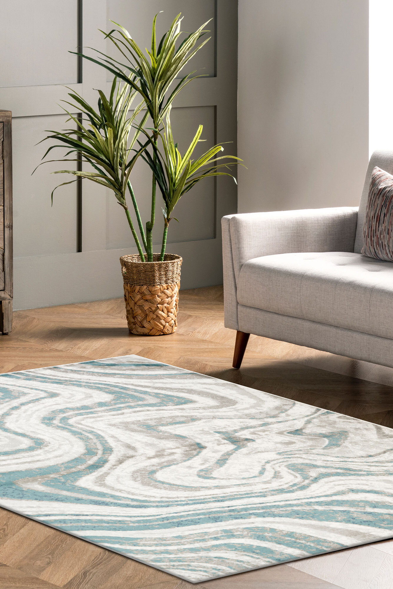 Hebden Modern Abstract Rug(Size 120 x 67cm)