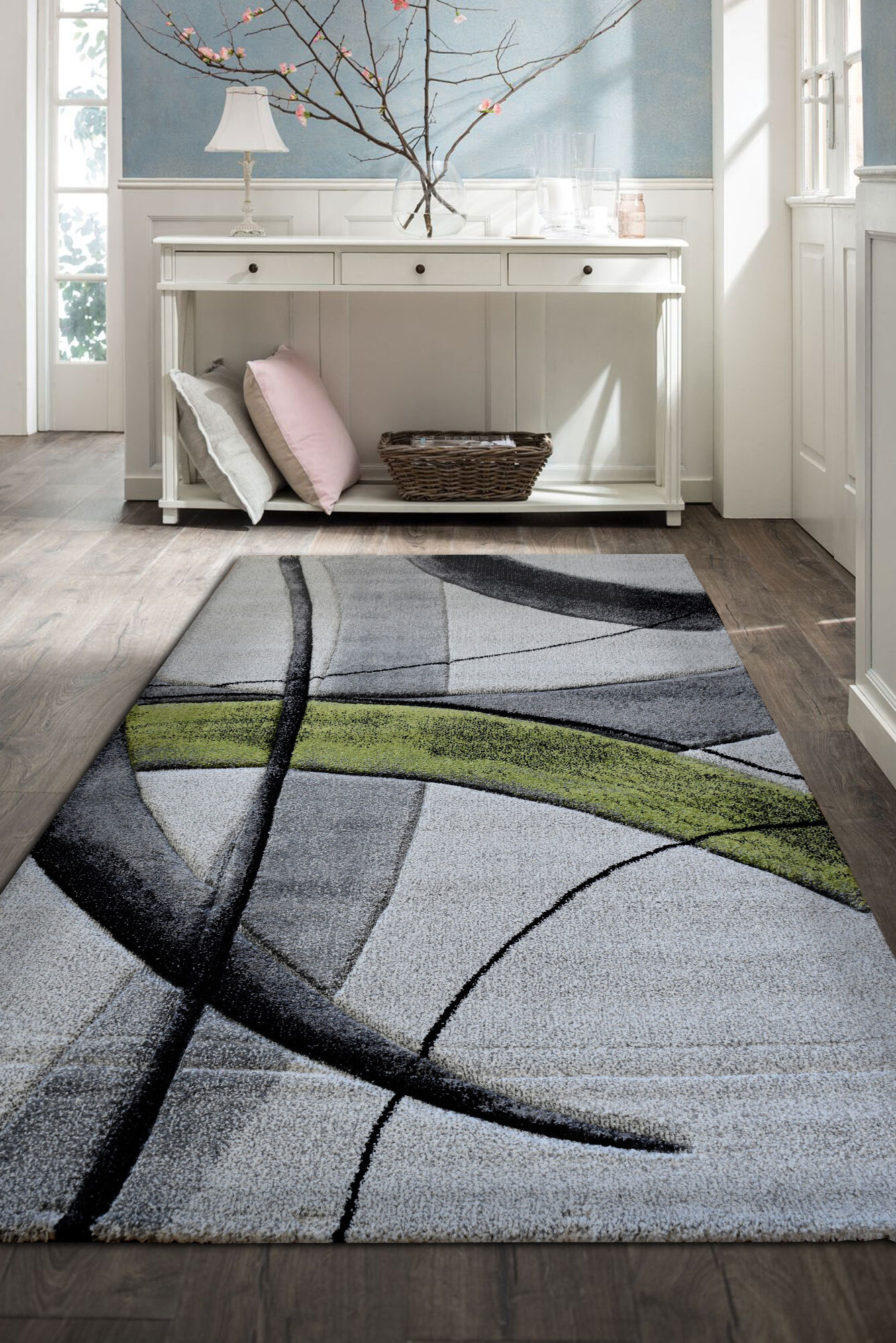 Lucia Modern Green Abstract Rug(Size 230 x 160cm)