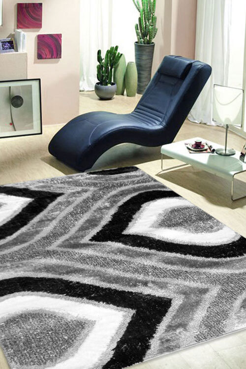 Logan Grey Modern Shaggy Rug(Size 170 x 120cm)