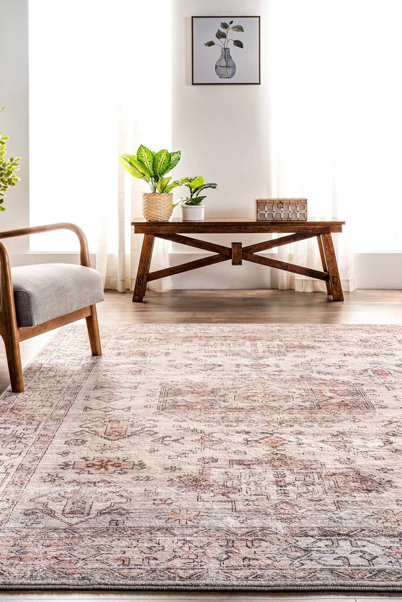 Lora Faded Medallion Rug(Size 230 x 152cm)