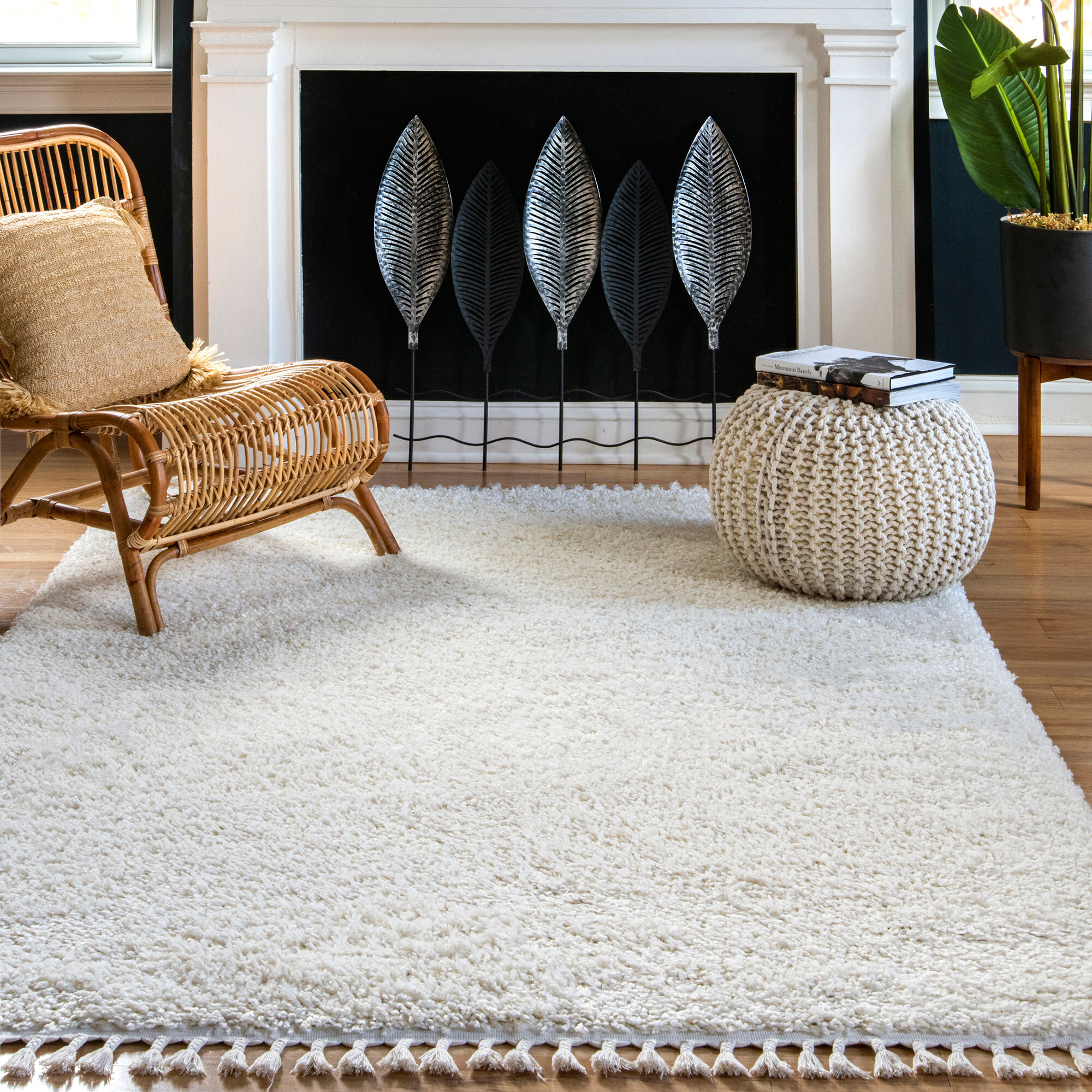 Lucy Cream Shaggy Moroccan Rug