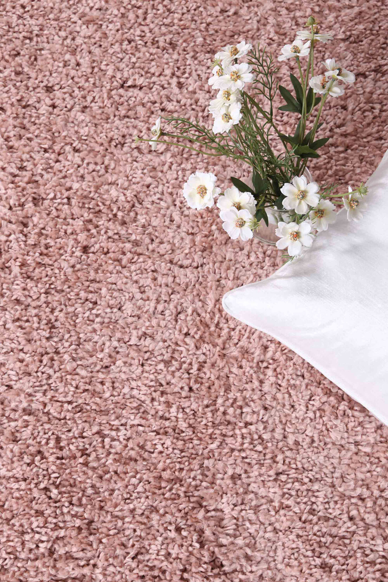 Luis Plain Pink Shaggy Rug(Size 150 x 150cm) ROUND