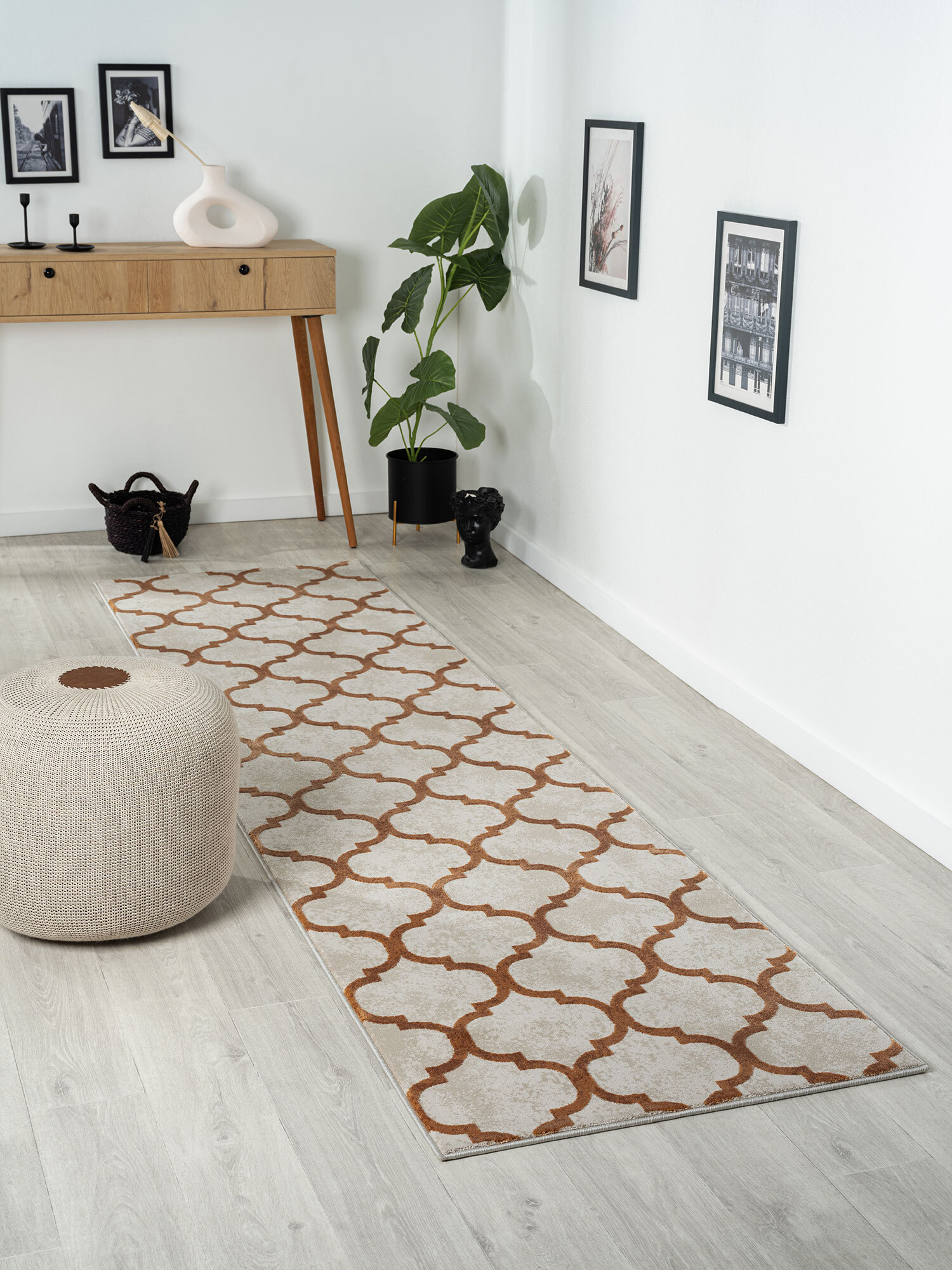 Loren Orange Moroccan Trellis Rug