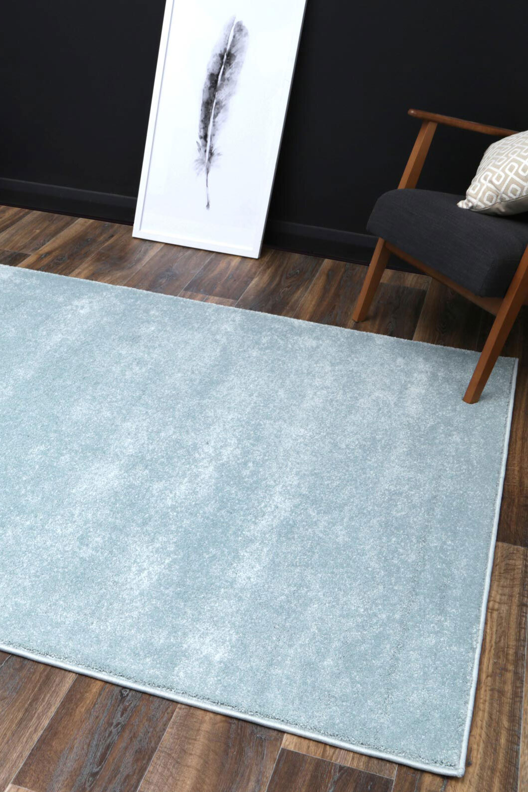 Macey Plain Teal Plush Rug(Size 170 x 120cm)