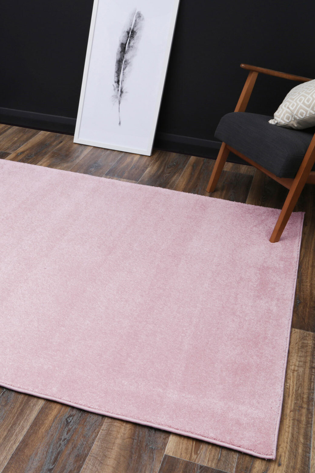 Macey Thick Plain Pink Rug(Size 290 x 200cm)