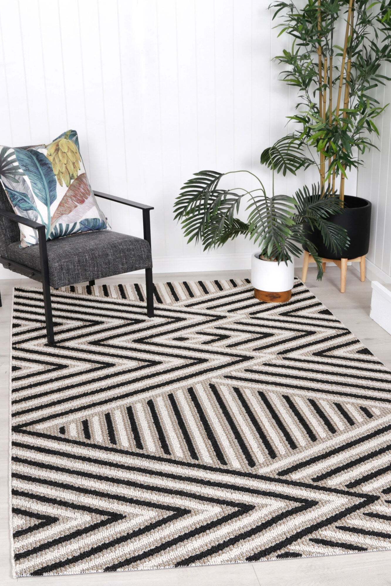 Macy Indoor-Outdoor Stripe Rug(Size 300 x 80cm) RUNNER