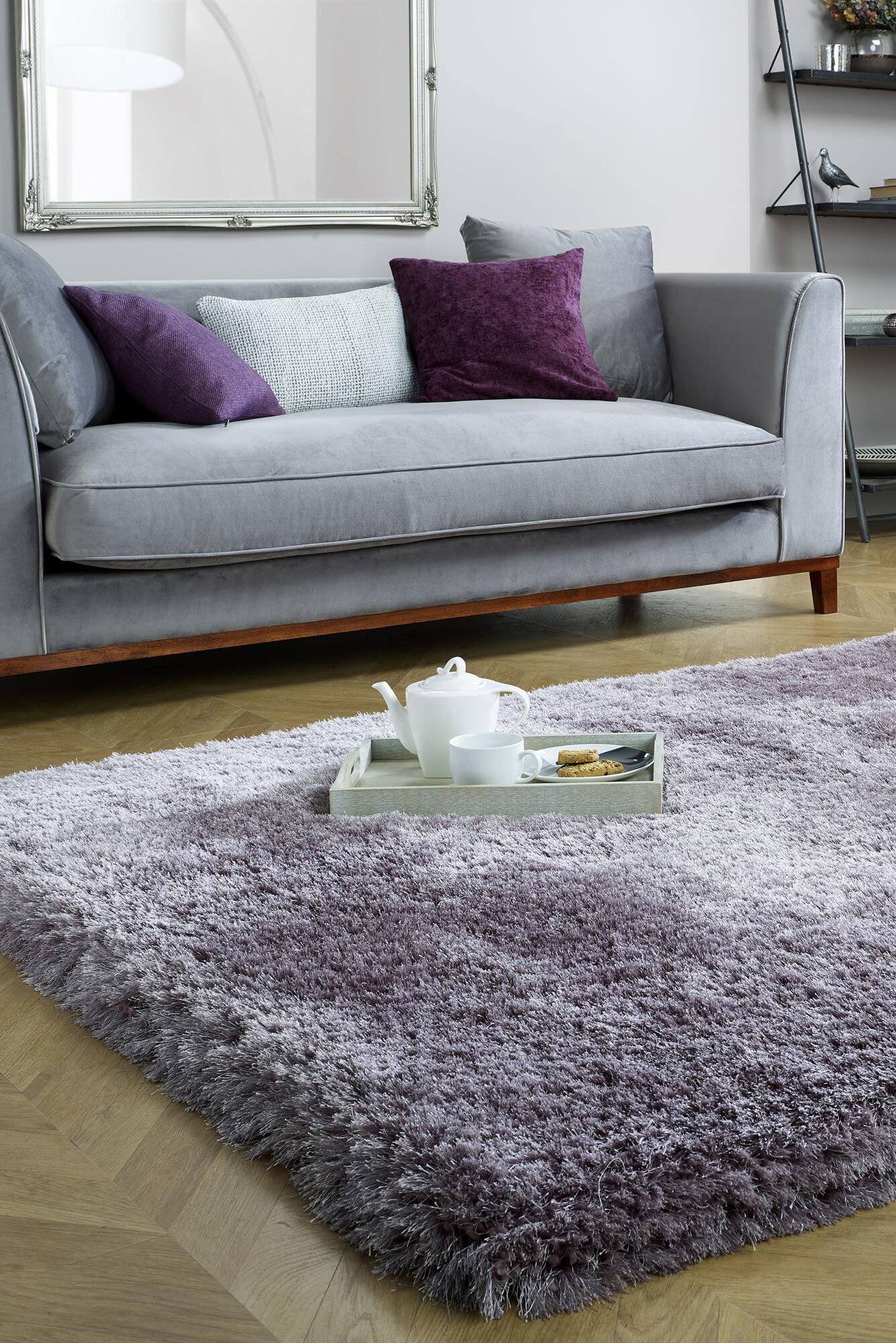 Mason Lilac Shaggy Rug(Size 210 x 150cm)