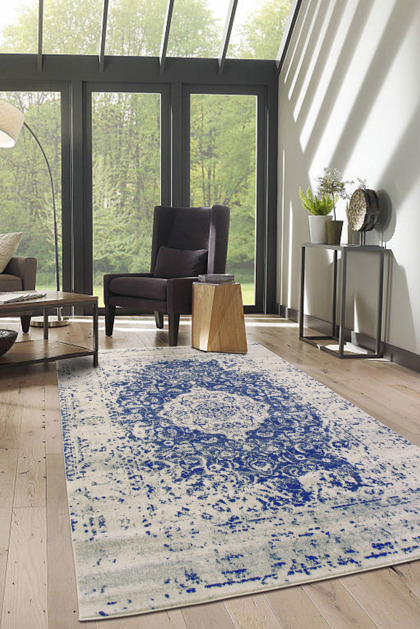 Messi Blue Classic Overdyed Rug(Size 290 x 200cm)