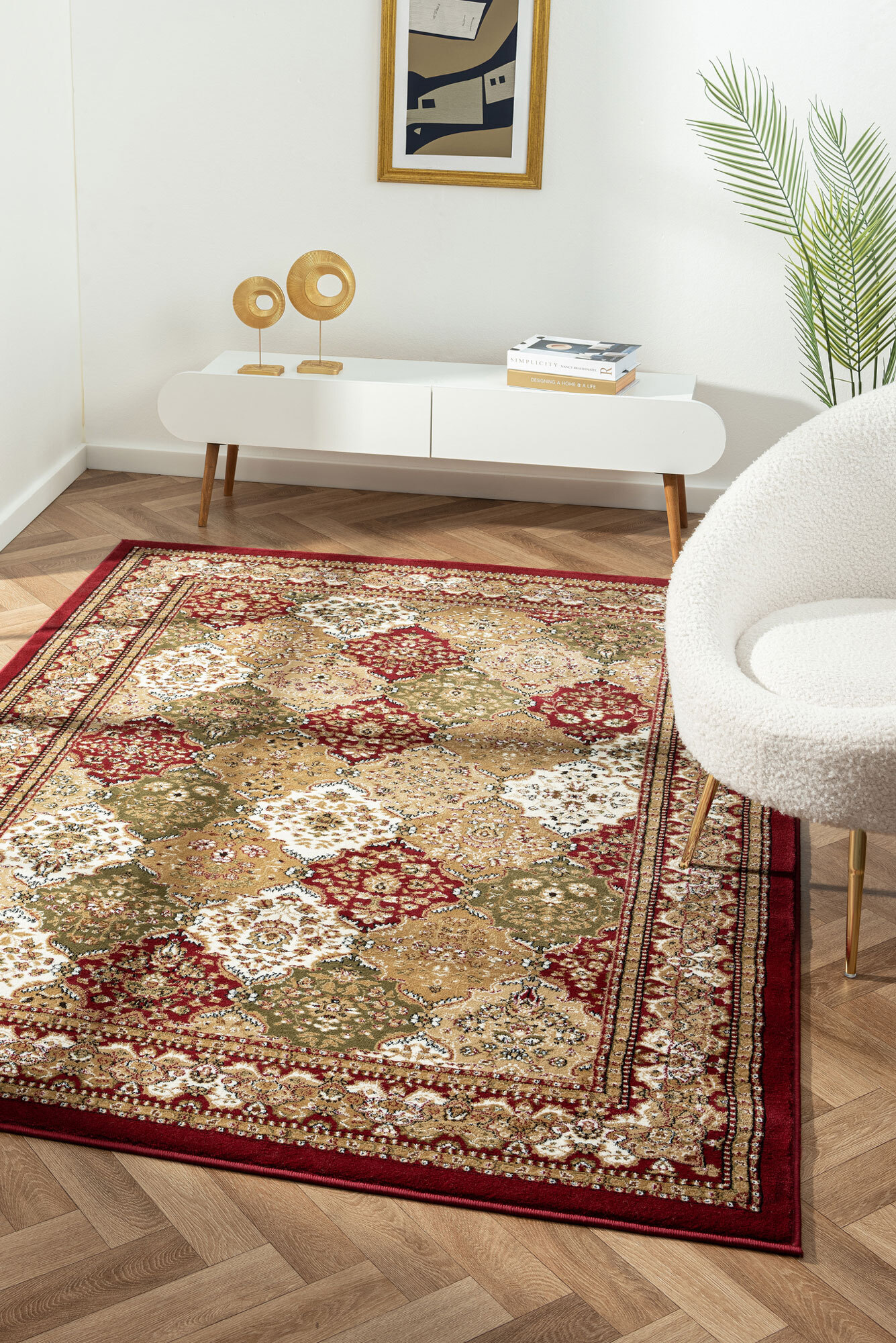 Regent Traditional Floral Rug(Size 170 x 120cm)