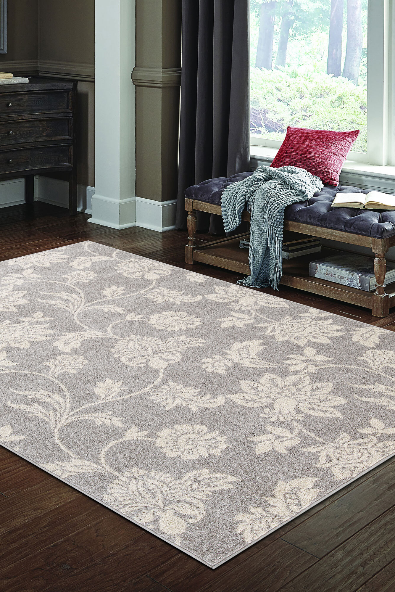 Sandy Contemporary Floral Rug(Size 330 x 240cm)