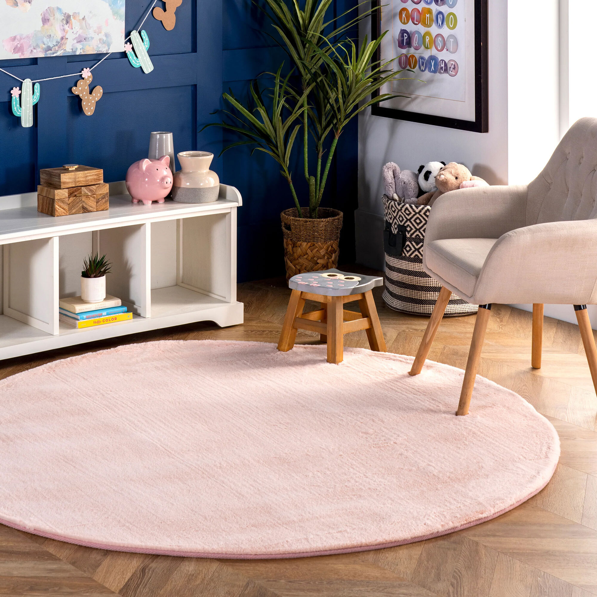 Sofi Pink Faux Rabbit Shaggy Rug