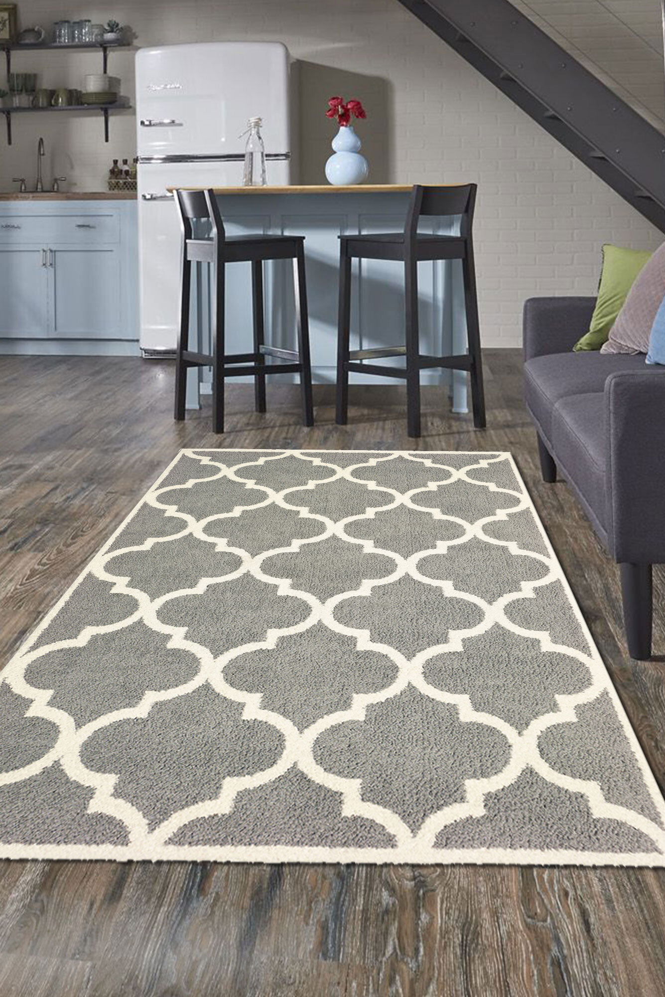 Sofia Grey Moroccan Trellis Rug(Size 170 x 120cm)