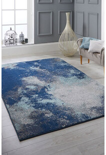 Alex Modern Blue Abstract Rug