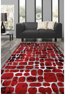 Atlanta Modern Red Abstract Rug