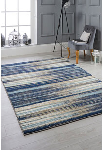 Alex Blue Modern Striped Rug